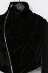 OUDE WAAG velvet splicing zipper jacket OW-23SS-JK01 black